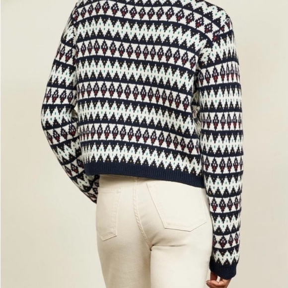 La Ligne Merino Wool Recurate Courchevel Henley fair isle sweater size xl - Picture 2 of 11